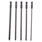 Set of 5 Screwdriver Bits 1/4 Inch for Cross Screwdriver PH1 PH2