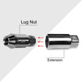 Set of 20 M12X1.5 Gunmetal JDM Open End Bulge Hex Wheel Lug Nuts + Extension 25mmx44mm