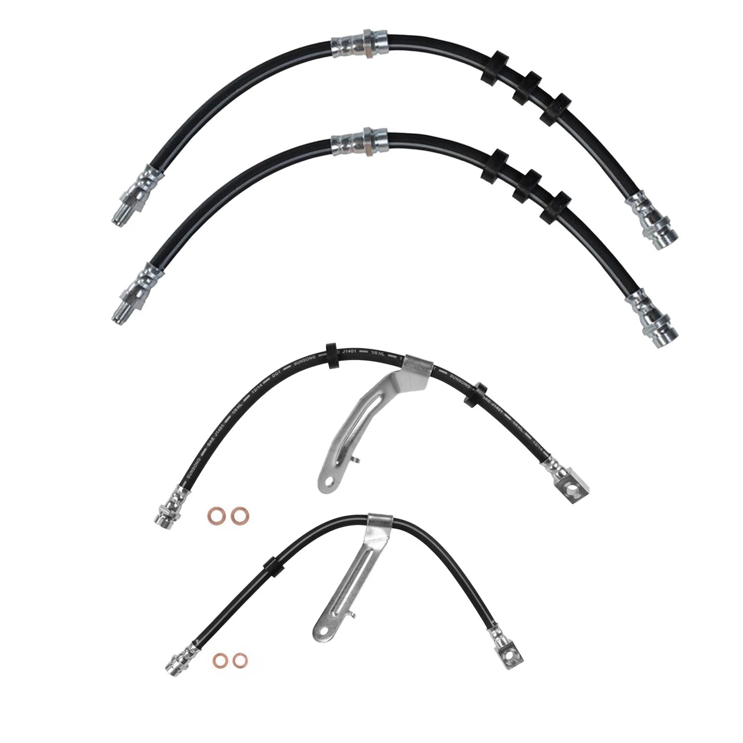 Sunsong Brake Hydraulic Hose Kit for Mariner 2.3L L4 (1990–1995)