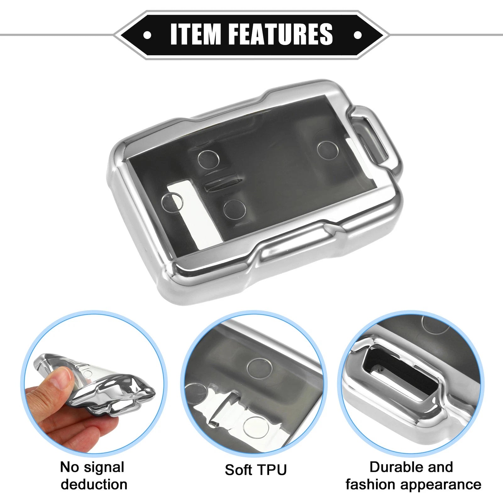 Remote Keyless Key Fob Cover for Chevy Suburban (2015–2020) - Clear, 4 Buttons