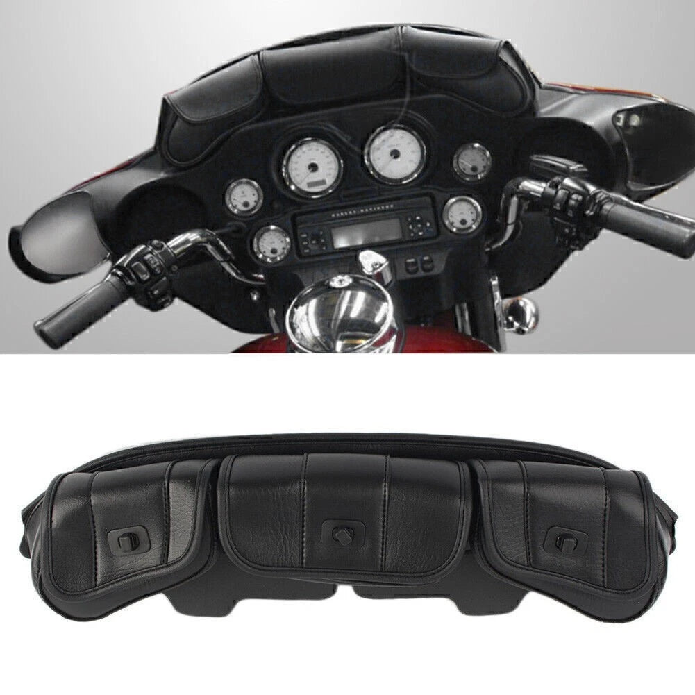 3 Pocket Windshield Fairing Pouch Bag for Harley Touring Electra Glide (1996–2013)