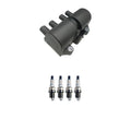Set of 4 Hitachi Ignition Coils & Denso Platinum Spark Plugs for Chevrolet Aveo (2004–2011)