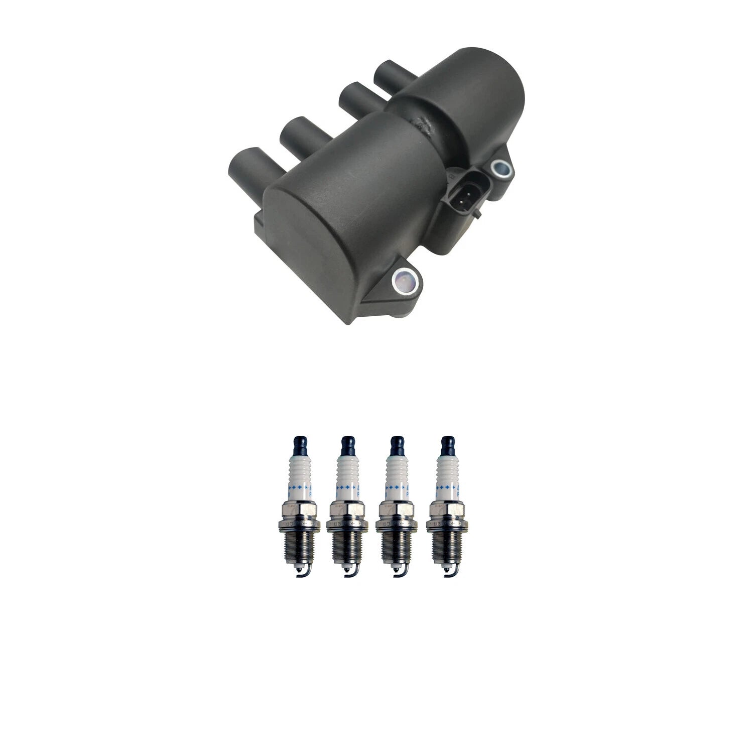 Set of 4 Hitachi Ignition Coils & Denso Platinum Spark Plugs for Chevrolet Aveo (2004–2011)