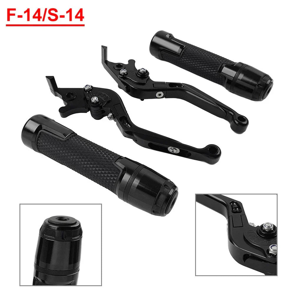 Fold Extendable Brake Clutch Levers & Handlebar Grips for Suzuki DL1000 (2002-2023)