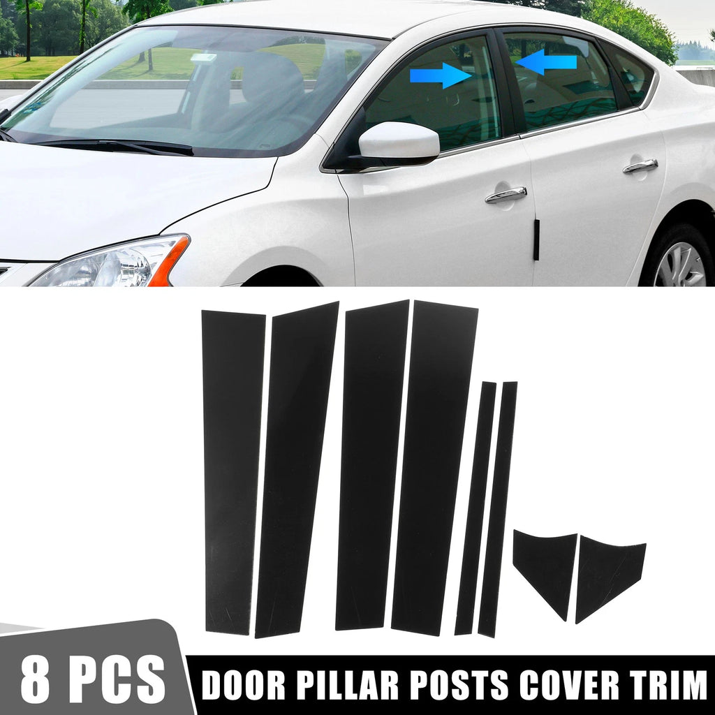 8 Pcs Door Cover Trim Pillar Post Stickers for Nissan Sentra 