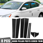 8 Pcs Door Cover Trim Pillar Post Stickers for Nissan Sentra 