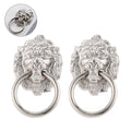 2X Silver Lion Head Cabinet Pulls for Door Drawer Cupboard