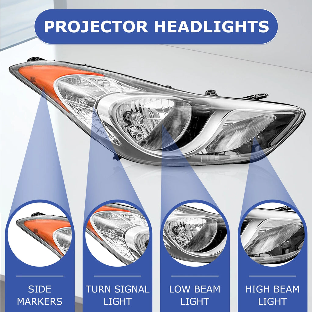 Front Right Headlamp Assembly for Hyundai Elantra (2011-2013)