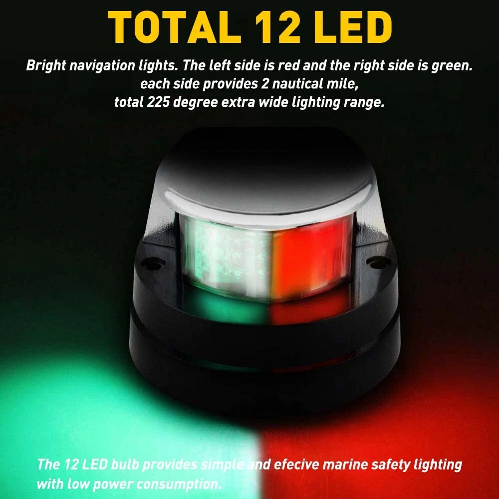 LED Navigation Lights for Boat (Red and Green)
