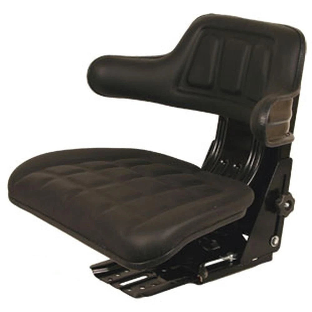 Wrap Around Back Black Seat w/ Arms for Case IH Minneapolis Moline Oliver