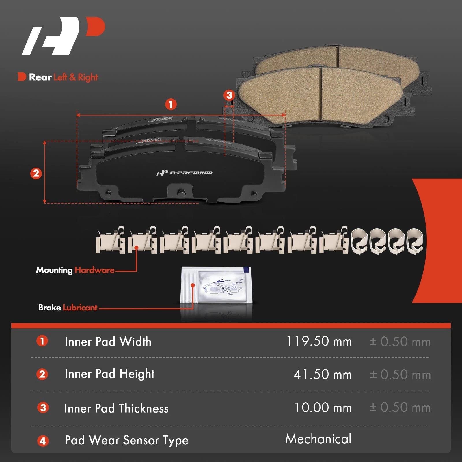 Ceramic Rear Brake Pads for Toyota Tundra & Sequoia (2022–2023)