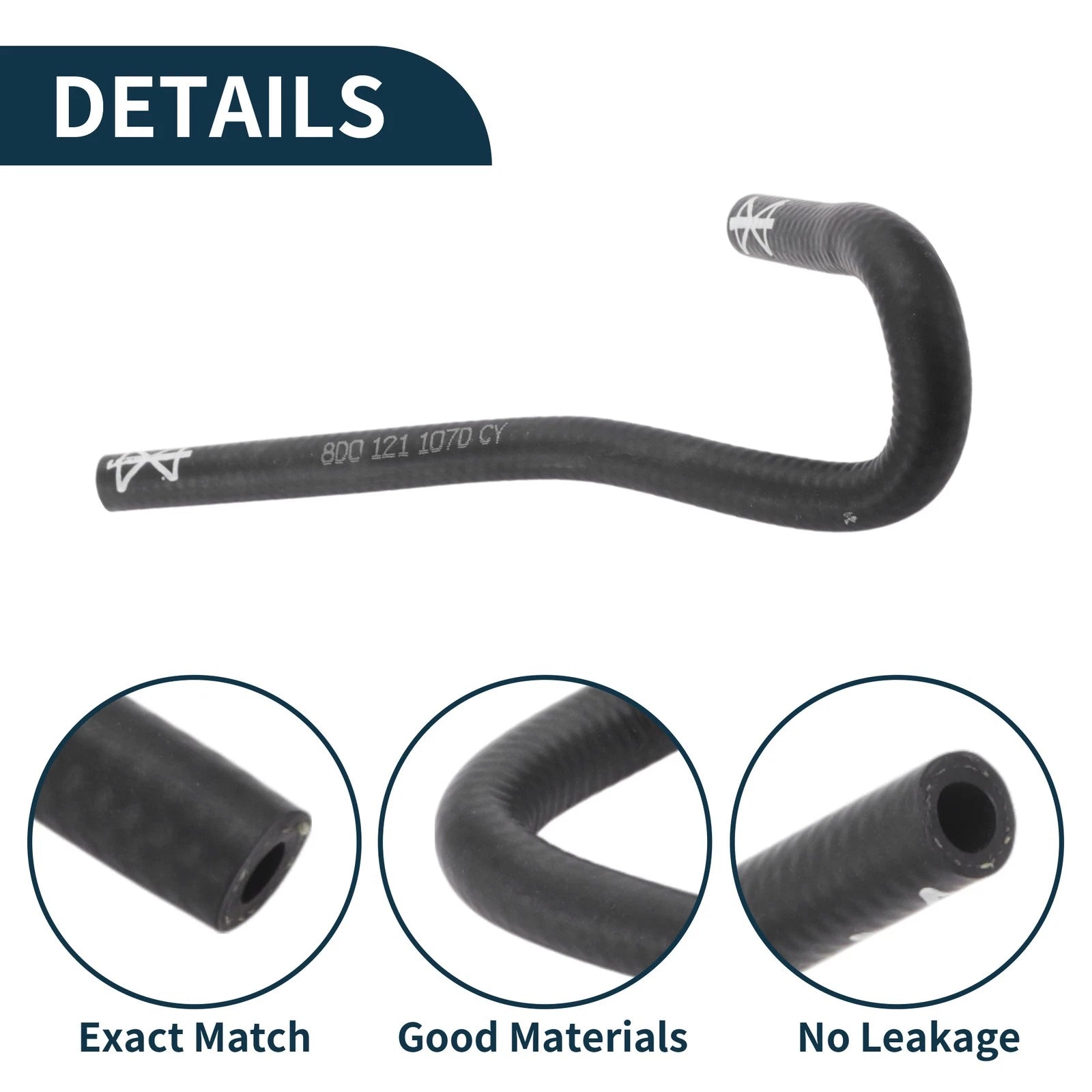 Radiator Hose Coolant Tube for Audi A4 (1995–2000) Rubber Black