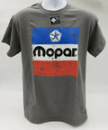 Gray T-Shirt Large Red White Blue 1972 Mopar Emblem Logo Front