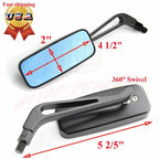 Rectangle Mirrors for Harley Cruiser Bobber Chopper Softail Sportster