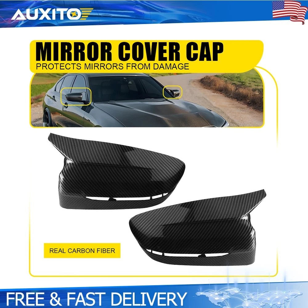 Real Carbon Fiber Side Mirror Cover Cap for BMW 3 Series G20, 4 Series G22 G23 G26, 5 Series G30