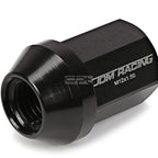 20 PCS Closed End M12x1.5 35mm Tall Black Aluminum Lug Nuts + Adapter