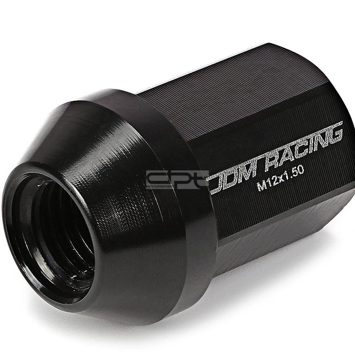 20 PCS Closed End M12x1.5 35mm Tall Black Aluminum Lug Nuts + Adapter