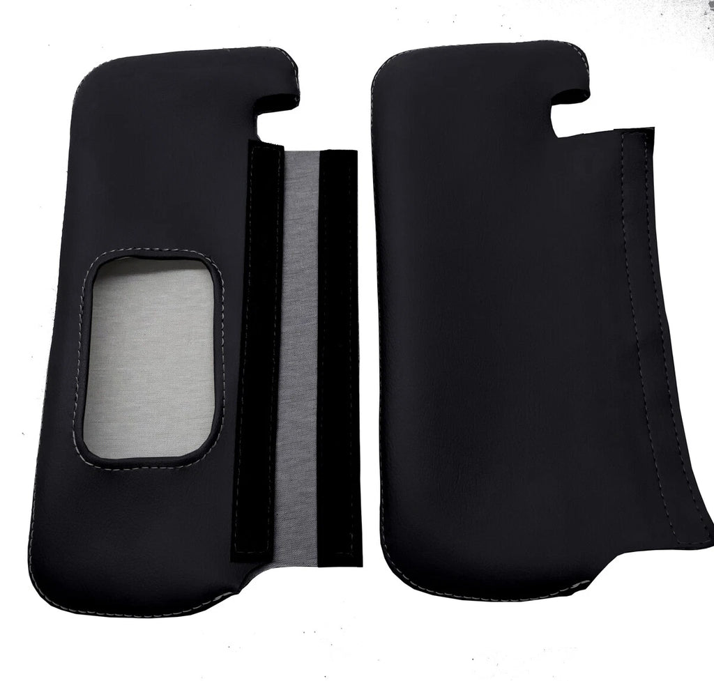 Sunvisors Cover Skin for Scion TC (2005–2010) Gray Stitch PVC Leather