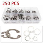 Set of 250 M6-M15 Stainless Steel C-Type External Circlips