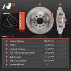 Rear Disc Brake Rotors for Chevrolet Equinox Malibu (2018–2023)