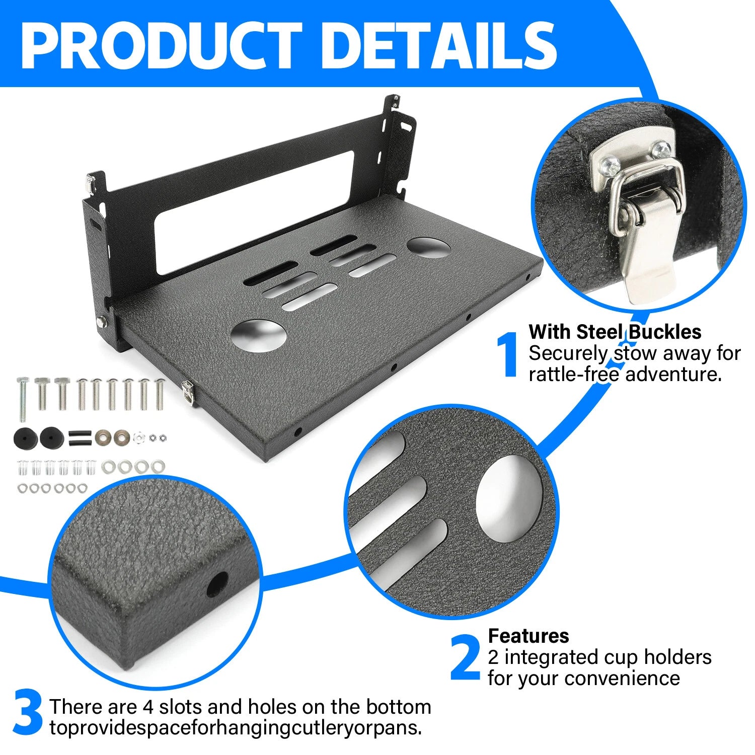 Folding Rear Tailgate Table Support for Jeep Wrangler JK (2007–2018)