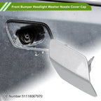 Washer Nozzle Cover Cap No.51118067970 for BMW 320i (2012–2019) Silver Tone