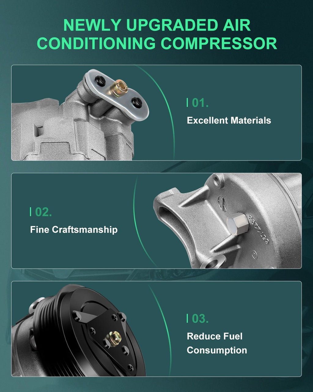 A/C Compressor for Chevrolet Equinox, GMC Terrain 2.4L (2010–2011) 1522276
