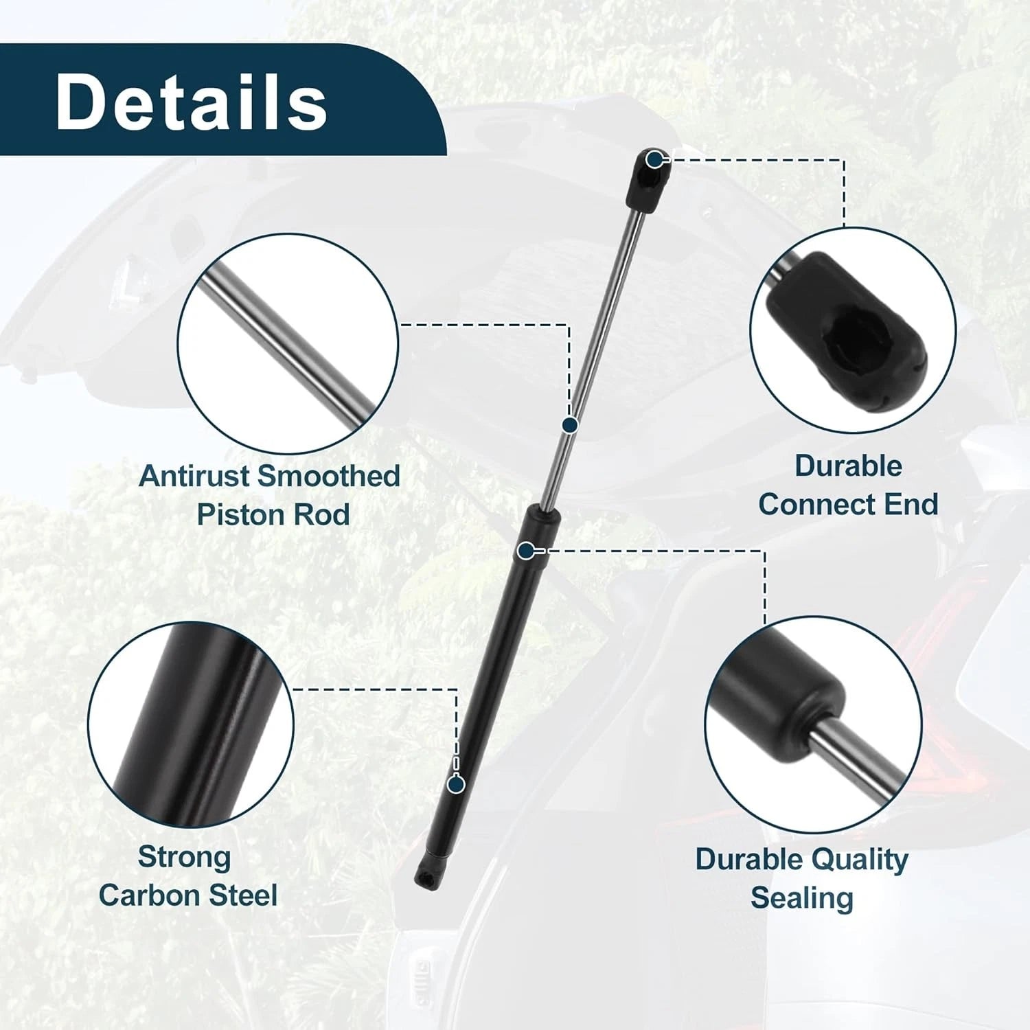 2PCS Tailgate Support Gas Springs for Mercedes C-Class W204 (2007-2015)