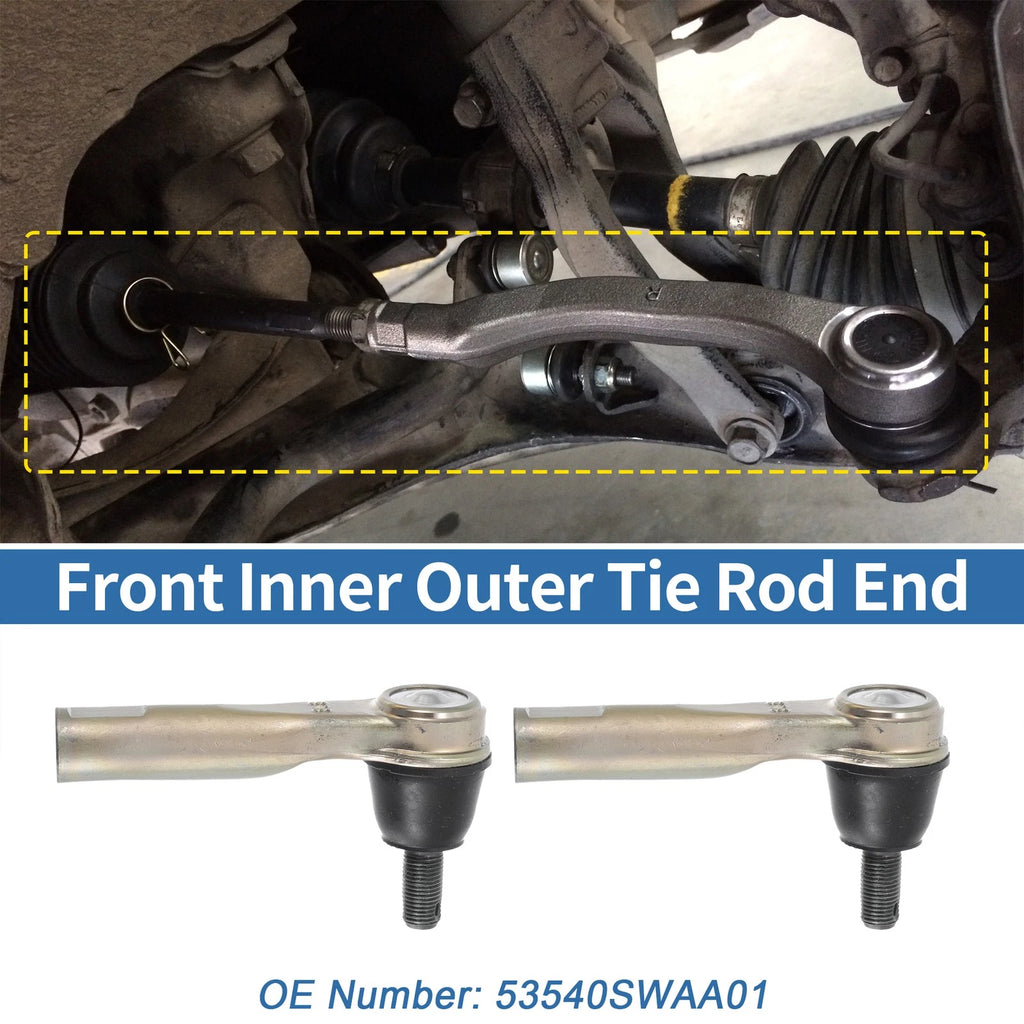 2X Front Outer Tie Rod End Links for Honda CR-V (2007–2011) No. 53540SWAA01