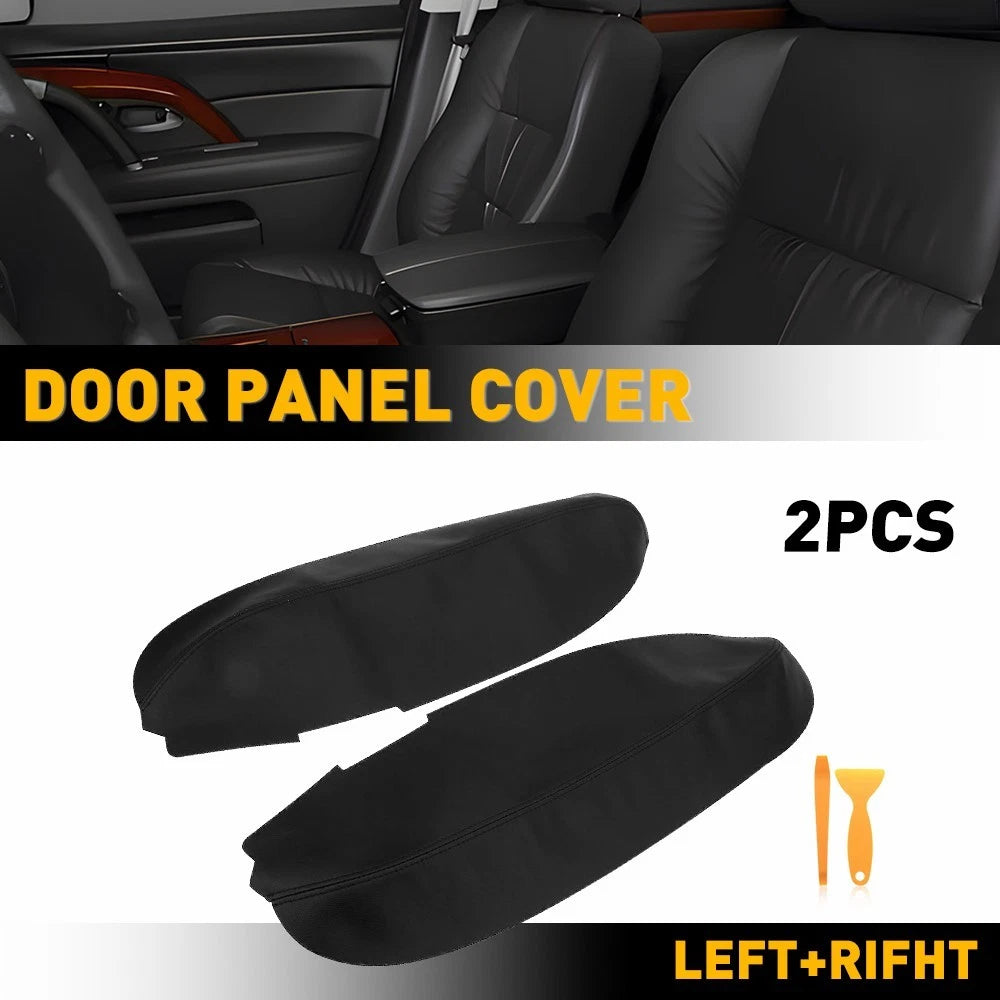 2X Front Door Armrest Covers for Acura RL (2005–2012) Black EXV