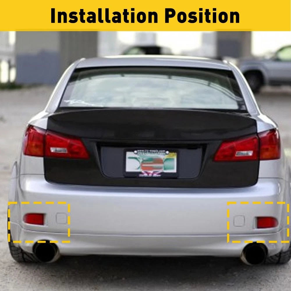 2X Rear Bumper Reflector Red for Lexus IS250 IS350 (2006–2013)