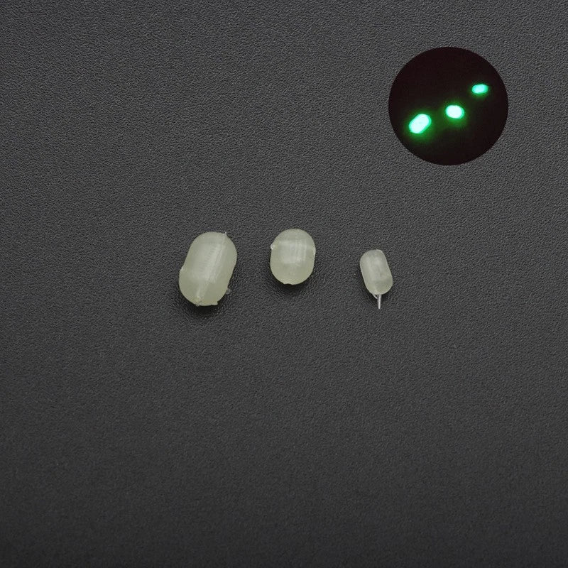 Set of 100 Transparent Luminous Fishing Beads for Drill Bits (47mm, 50mm)