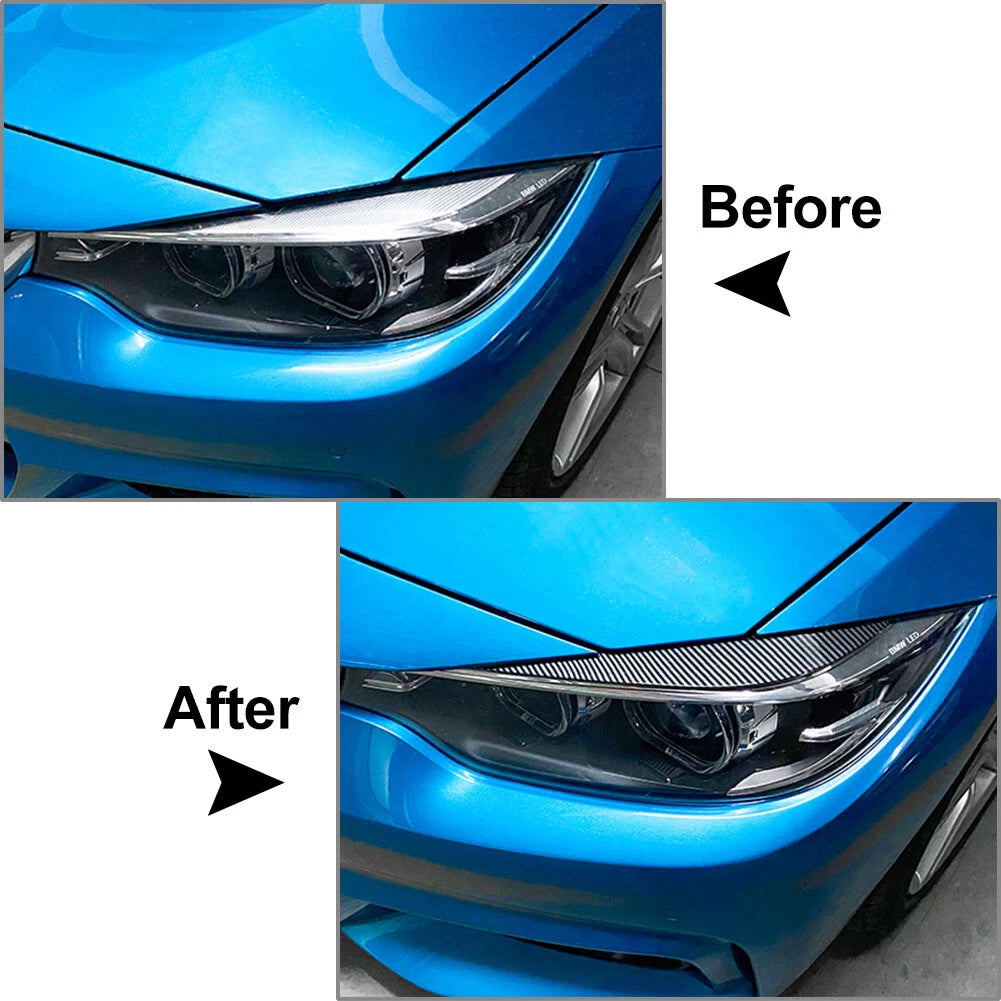 Carbon Fiber Front Headlight Eyebrow Trim for BMW 4 Series F32 F33 F36 (2012–2020)