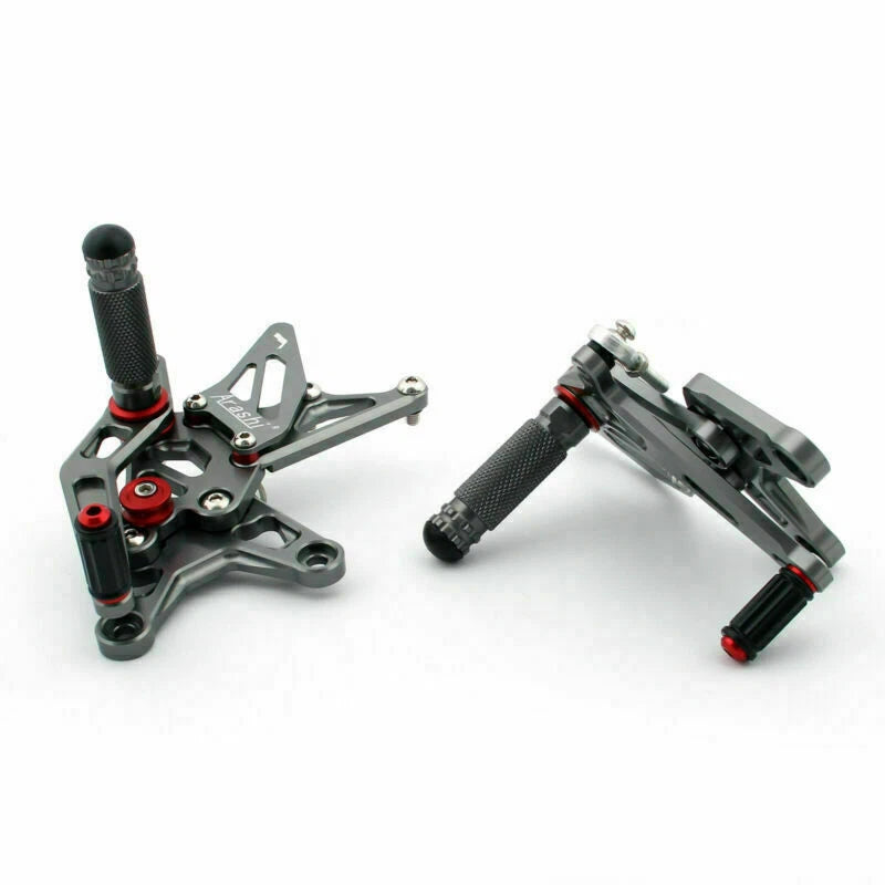 Rearset foot pegs for Kawasaki ZX-6R (2009–2020) - Gray