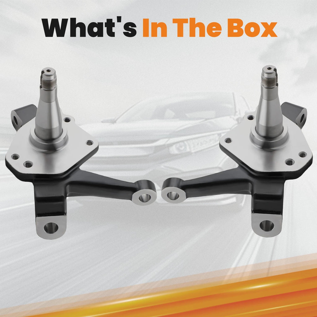 Forged Steel Front 2" Drop Spindles for Ford Mustang II Pinto (1974-1978)