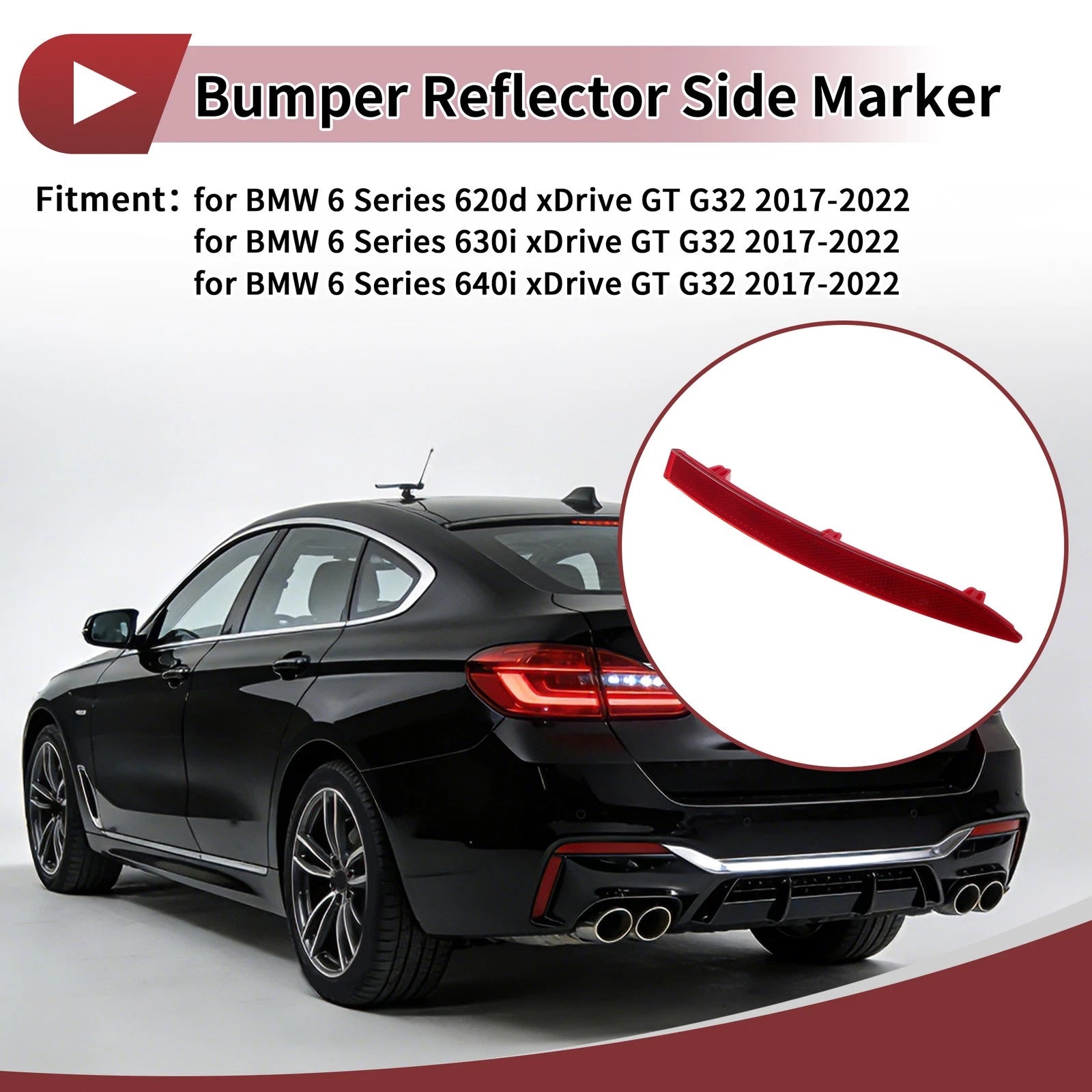 Rear Right Bumper Reflector No. 63147391648 for BMW 6 Series (2018–2022)