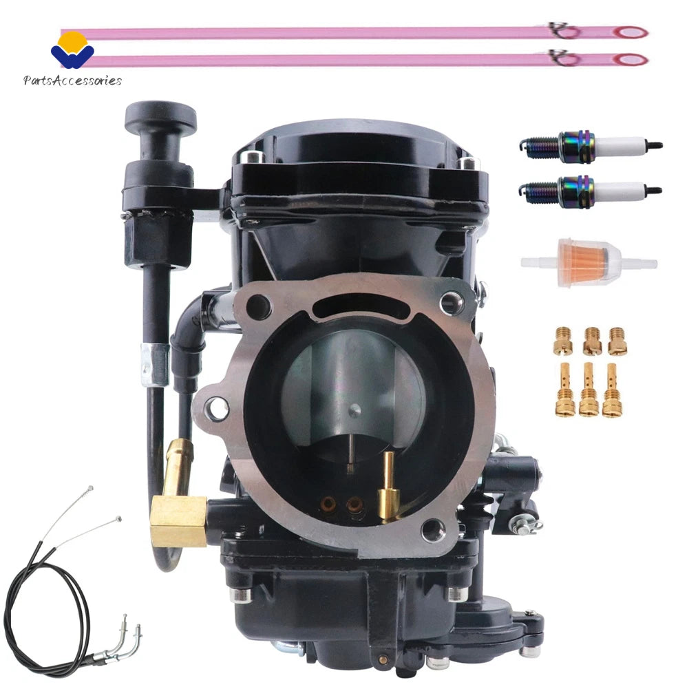 CV40 Carburetor with 35'' Throttle Cable for Harley-Davidson Sportster 883 1200