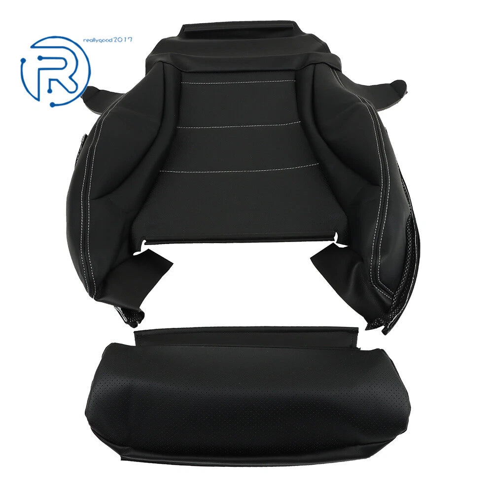 Leather Seat Cover for Mercedes Benz C300 (2015–2021) Driver Bottom Black