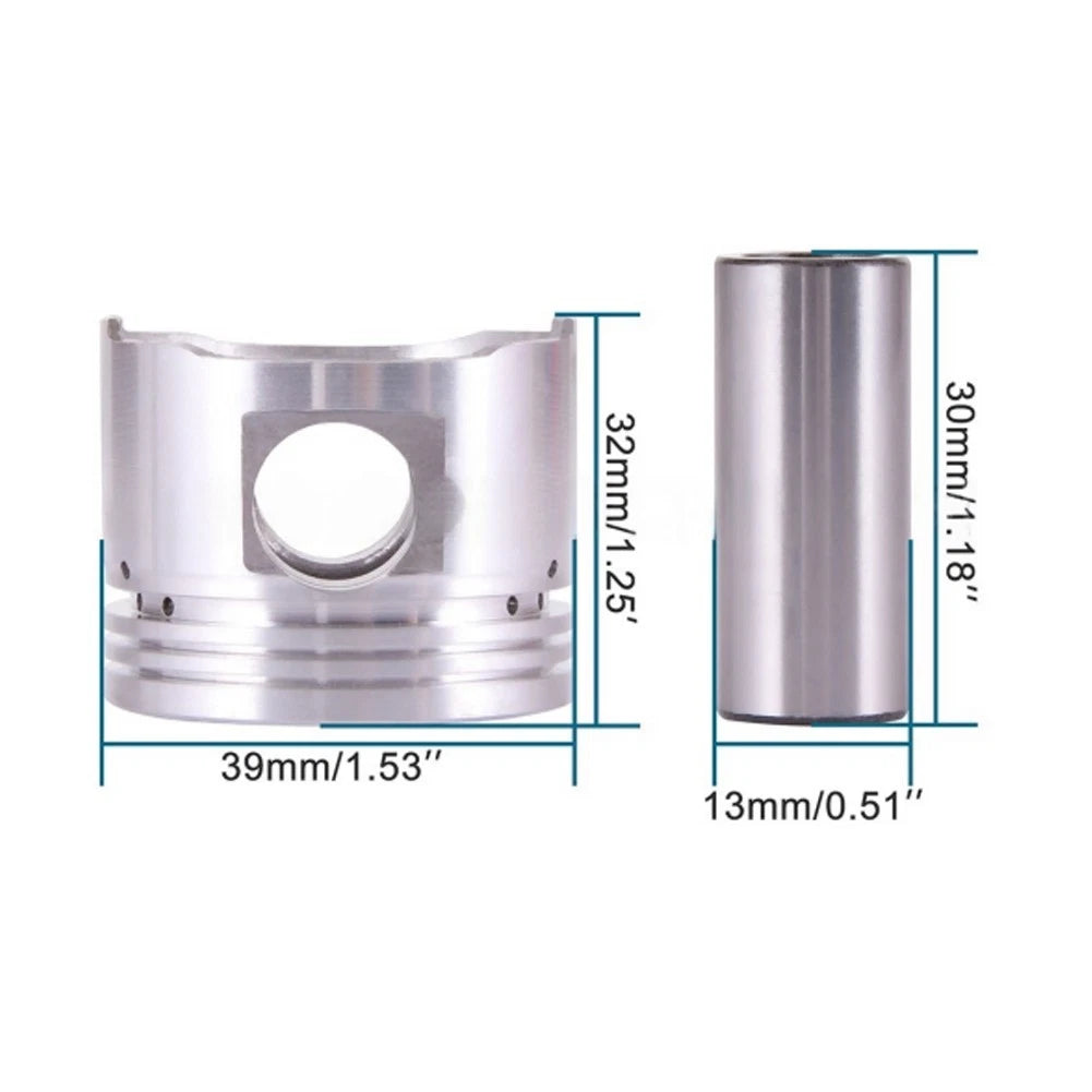 39mm Piston Kit with Rings for 49cc 50cc GY6 139QMB Engine