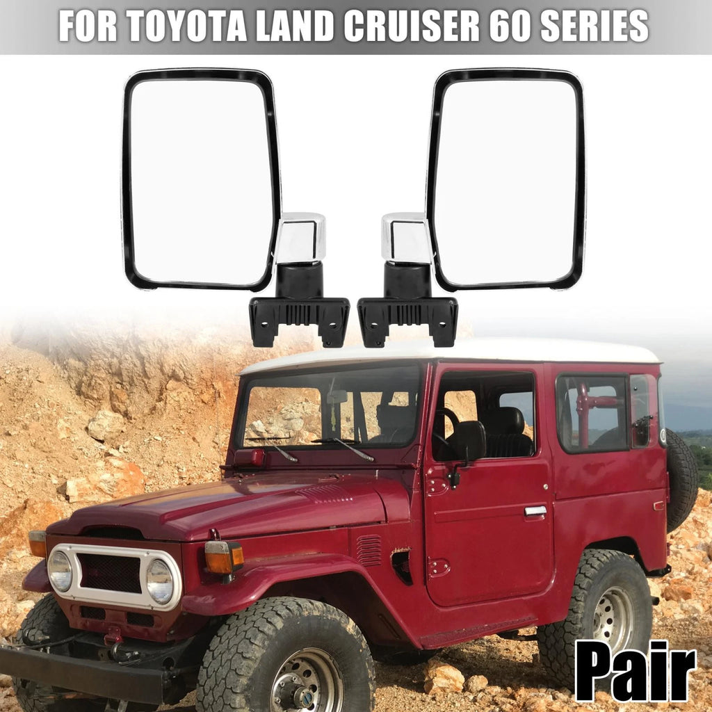 Pair Rear View Side Mirrors for Toyota Land Cruiser (1980–1996)