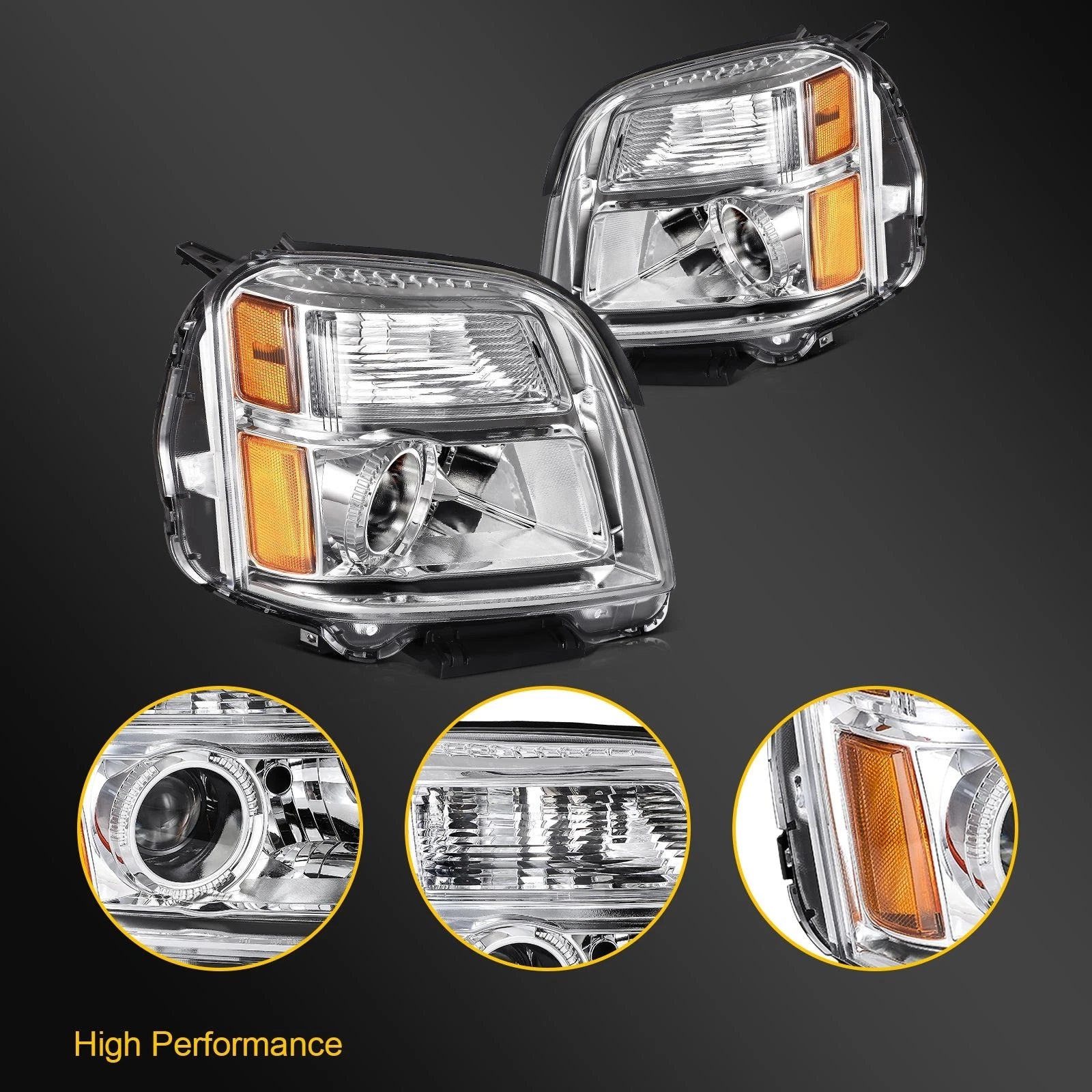 Set of 2 Projector Headlights for GMC Terrain (2010–2015)