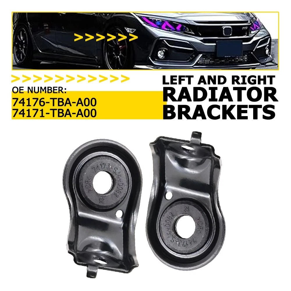 2X Radiator Mounting Brackets for Honda Civic (2016–2021) 74171-TBAA00