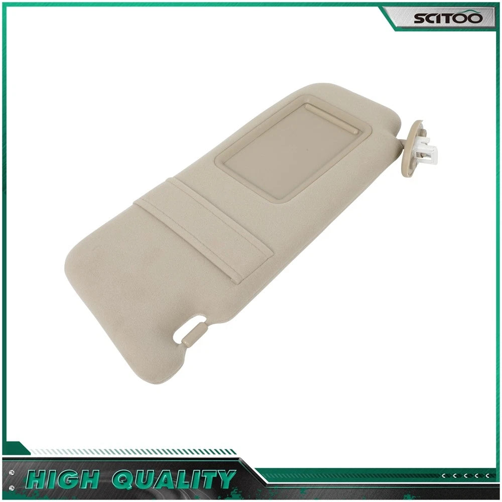 Left Driver Side Sun Visor for Toyota Venza (2009–2016) - Ivory Beige Tan