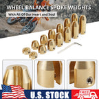 14pcs Motorcycle Brass Wheel Spoke Balance Weights Refill Kits Universal