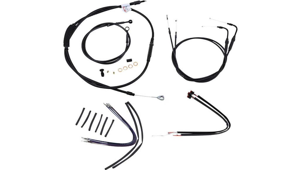 Burly 14" Cable Brake Line Kit for Harley-Davidson Softail (2011–2015)