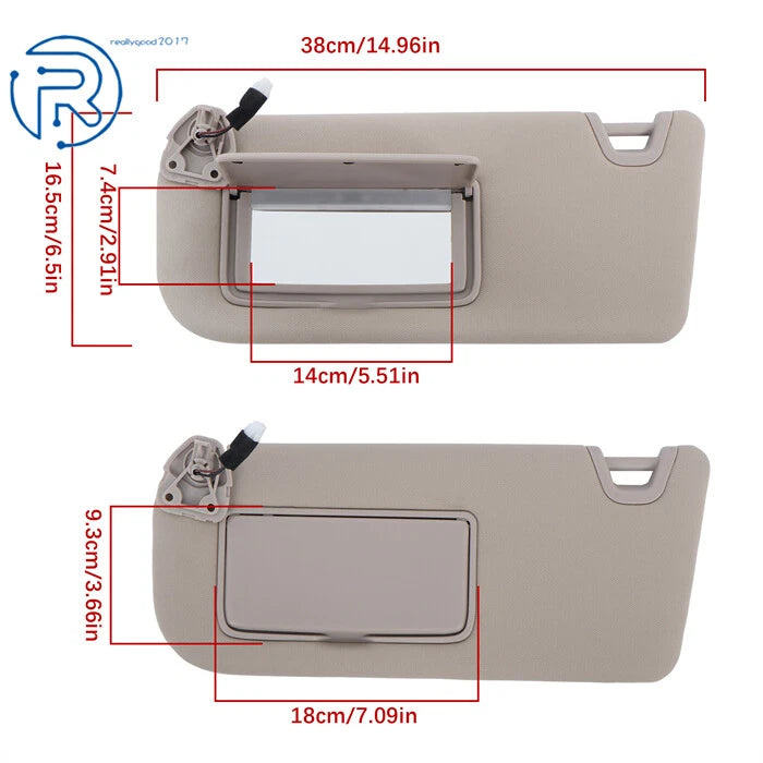 Left Driver Sun Visor for Nissan Altima (2019-2024) Beige with Light Mirror