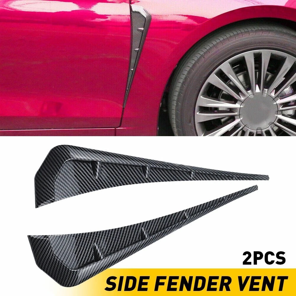 2pcs Carbon Fiber Side Vent Fender Air Wing Cover for