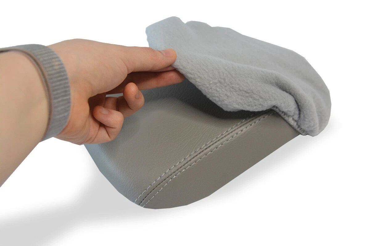 Fleece Console Lid Armrest Cover for Volvo S40 (2004–2007) Gray
