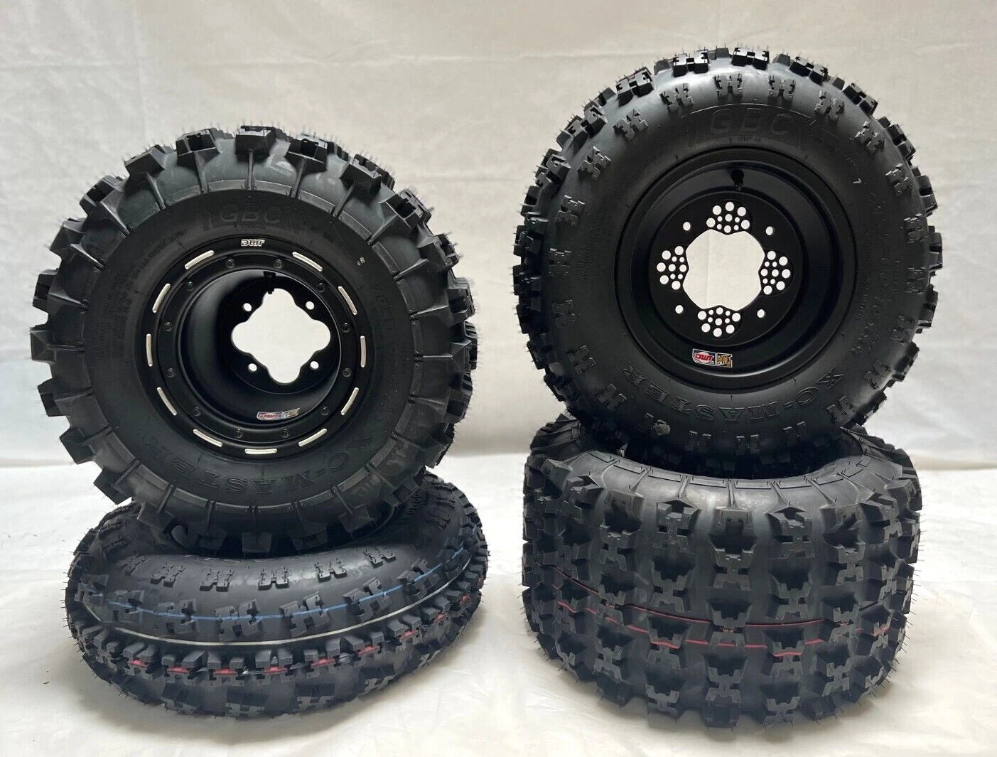 Set of 4 DWT G3 Beadlock Wheels & GBC XC Master Tires for TRX 450R 400EX 250R LTR450