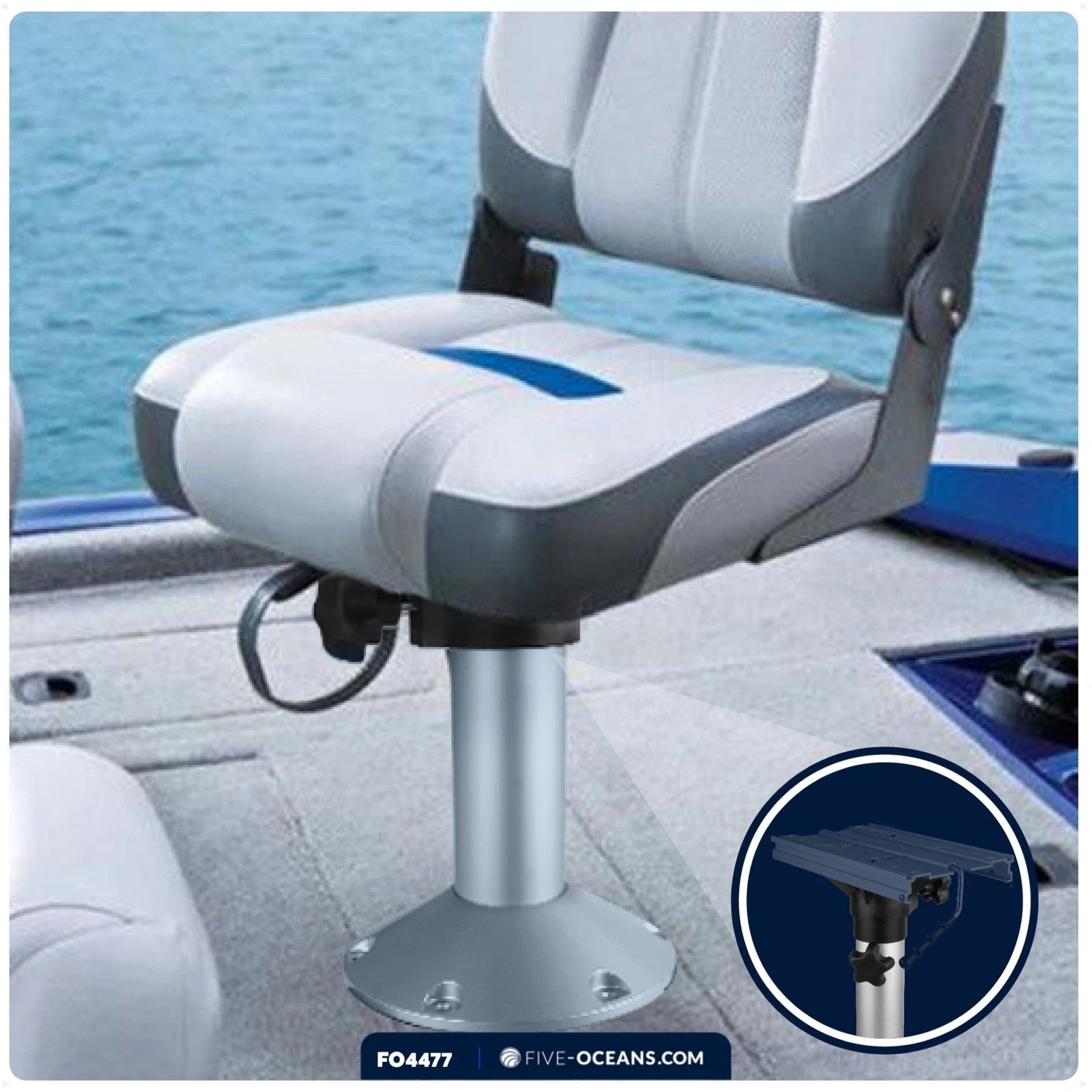 Boat Seat Pedestal for Fixed Height 12 Inch (Universal Fit)